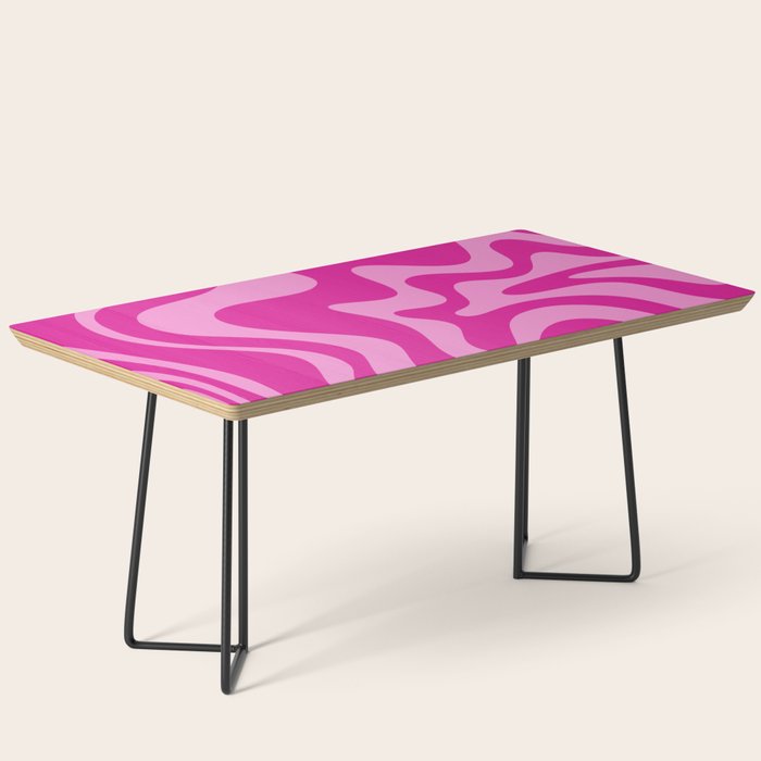 Retro Liquid Swirl Abstract Pattern in Y2K Deep Pinks Coffee Table Gallery Image 1