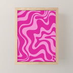 Retro Liquid Swirl Abstract Pattern in Y2K Deep Pinks Mini Art Print Gallery Image 1