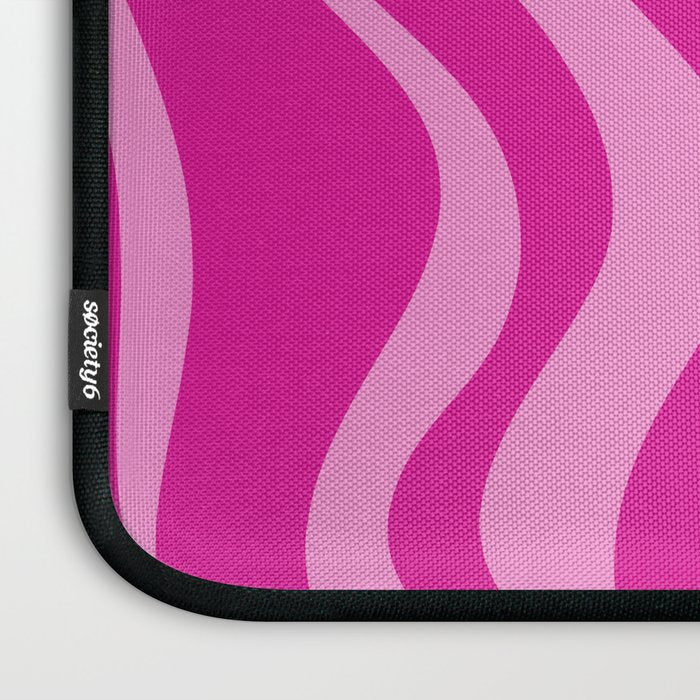 Retro Liquid Swirl Abstract Pattern in Y2K Deep Pinks Laptop Sleeve Gallery Image 3