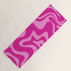 Retro Liquid Swirl Abstract Pattern in Y2K Deep Pinks Yoga Mat Gallery Image 1
