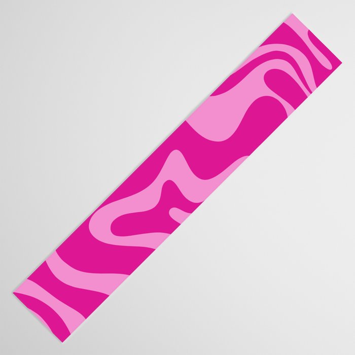 Retro Liquid Swirl Abstract Pattern in Y2K Deep Pinks Table Runner Gallery Image 3