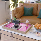 Retro Liquid Swirl Abstract Pattern in Y2K Deep Pinks Serving Tray Gallery Image 2