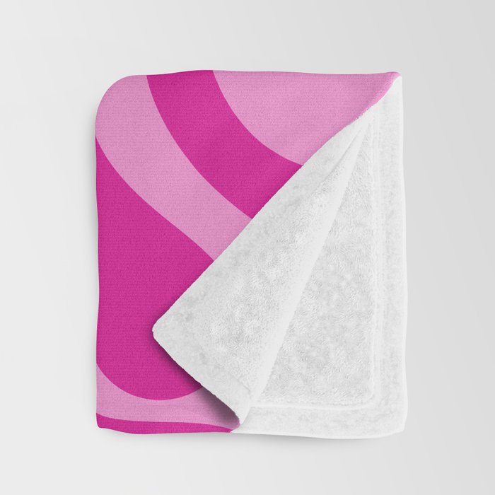 Retro Liquid Swirl Abstract Pattern in Y2K Deep Pinks Throw Blanket Gallery Image 3