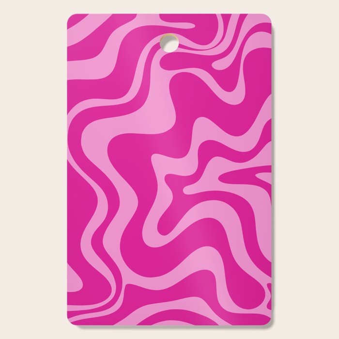 Retro Liquid Swirl Abstract Pattern in Y2K Deep Pinks Cutting Board Gallery Image 1