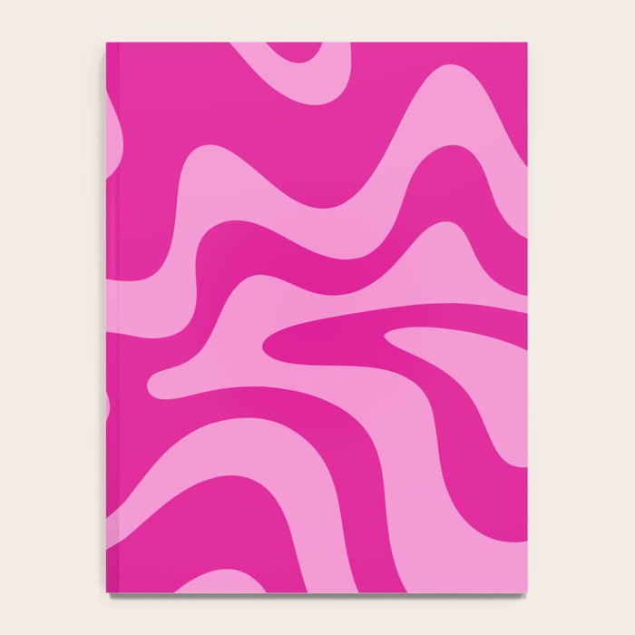Retro Liquid Swirl Abstract Pattern in Y2K Deep Pinks Notebook Gallery Image 4