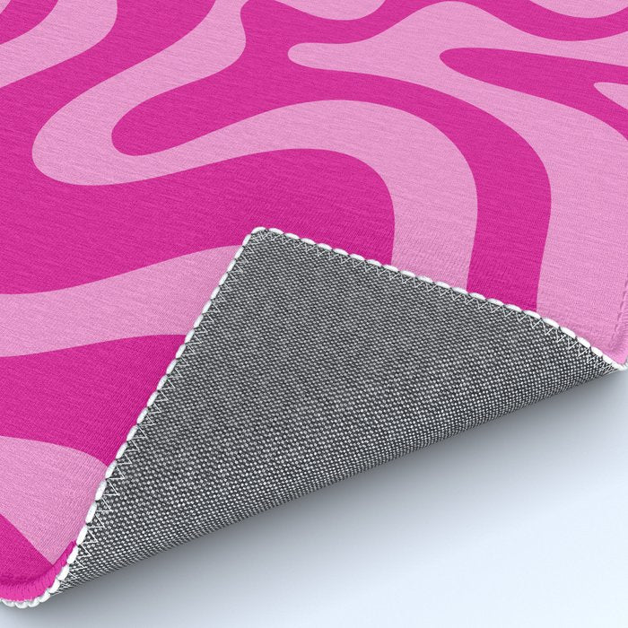 Retro Liquid Swirl Abstract Pattern in Y2K Deep Pinks Rug Gallery Image 4