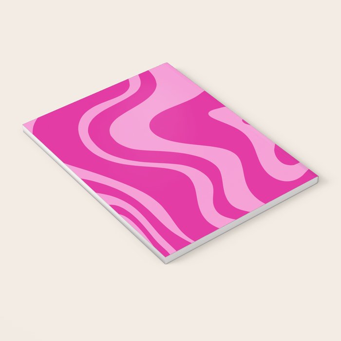 Retro Liquid Swirl Abstract Pattern in Y2K Deep Pinks Notebook Gallery Image 3