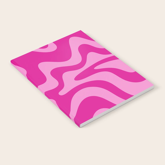 Retro Liquid Swirl Abstract Pattern in Y2K Deep Pinks Notebook Gallery Image 2