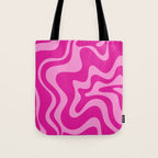 Retro Liquid Swirl Abstract Pattern in Y2K Deep Pinks Tote Bag Gallery Image 1