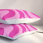 Retro Liquid Swirl Abstract Pattern in Y2K Deep Pinks Pillow Sham Gallery Image 3