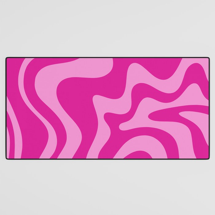 Retro Liquid Swirl Abstract Pattern in Y2K Deep Pinks Desk Mat Gallery Image 3