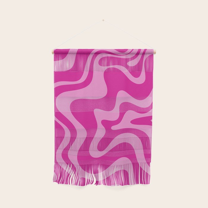 Retro Liquid Swirl Abstract Pattern in Y2K Deep Pinks Wall Hanging Gallery Image 1