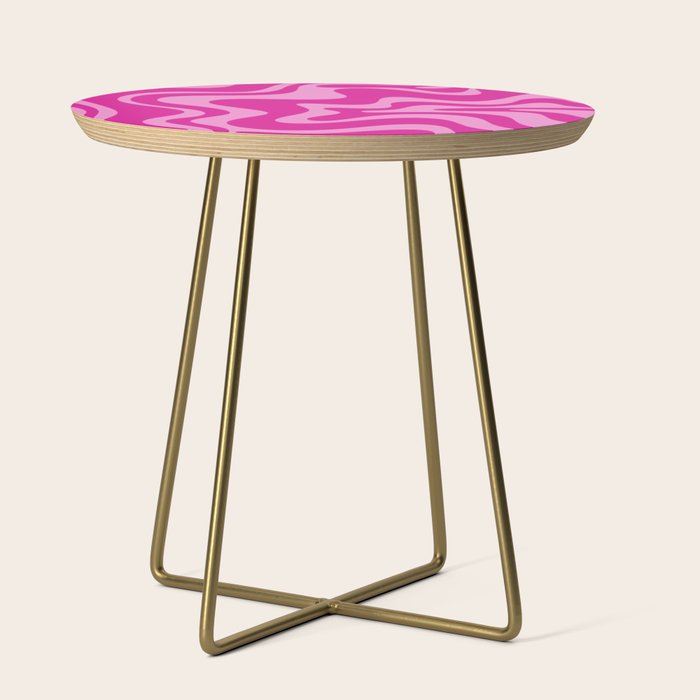 Retro Liquid Swirl Abstract Pattern in Y2K Deep Pinks Side Table Gallery Image 1