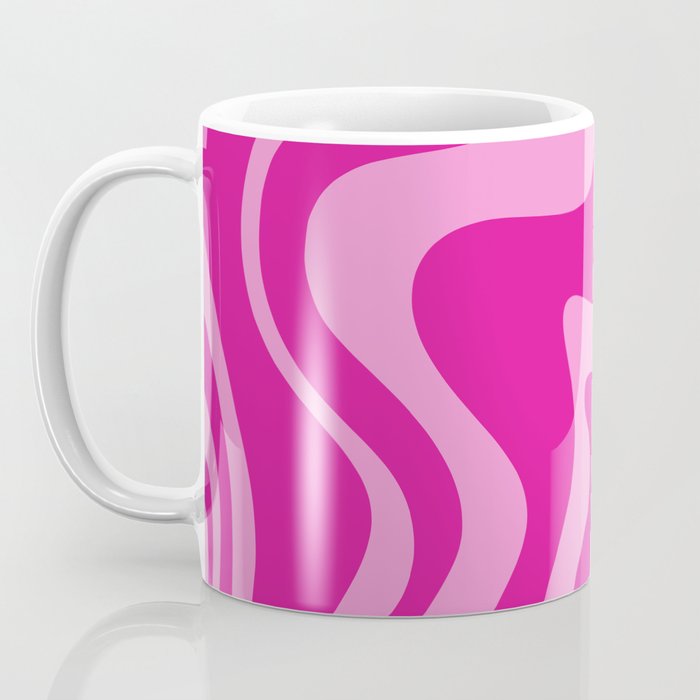 Retro Liquid Swirl Abstract Pattern in Y2K Deep Pinks Coffee Mug Gallery Image 3