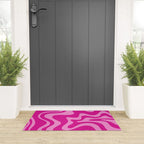 Retro Liquid Swirl Abstract Pattern in Y2K Deep Pinks Welcome Mat Gallery Image 3