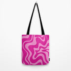 Retro Liquid Swirl Abstract Pattern in Y2K Deep Pinks Tote Bag Gallery Image 2