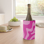 Retro Liquid Swirl Abstract Pattern in Y2K Deep Pinks Wine Chiller Gallery Image 4