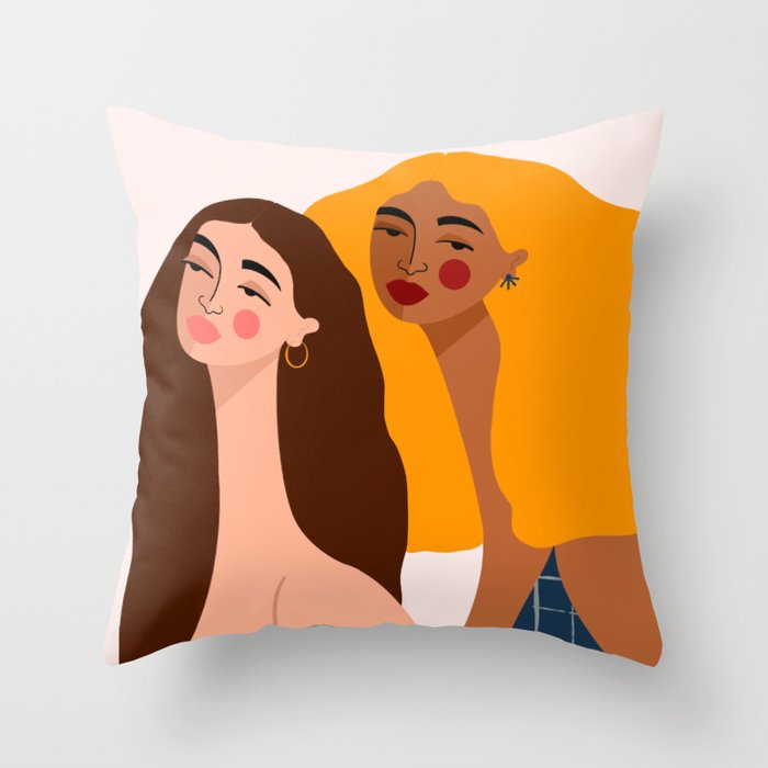 Girl Power Friendship Throw Pillow Gallery Image 6