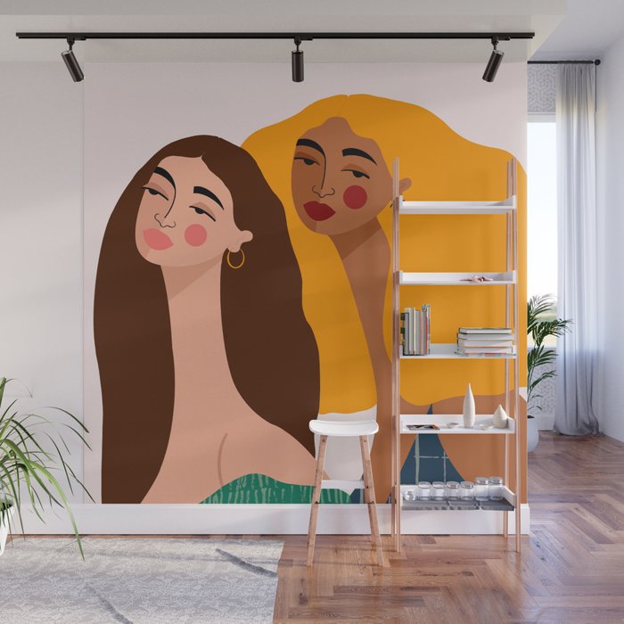 Girl Power Friendship Wall Mural Gallery Image 1