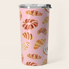 Vintage sweet bakery pastry food art pattern Travel Mug Gallery Image 2