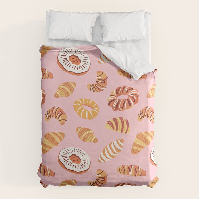 Vintage sweet bakery pastry food art pattern Duvet Cover Gallery Image 1