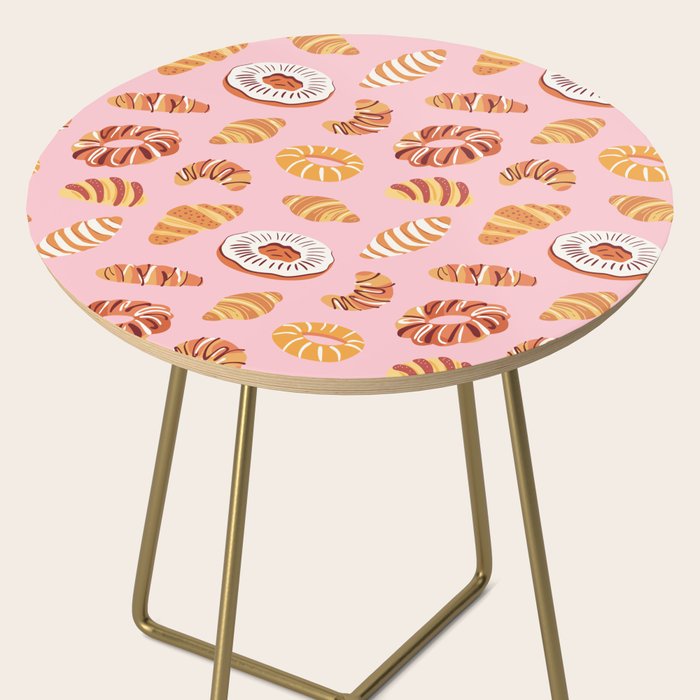 Vintage sweet bakery pastry food art pattern Side Table Gallery Image 2