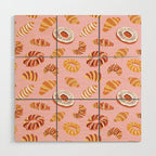 Vintage sweet bakery pastry food art pattern Wood Wall Art Gallery Image 1