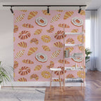 Vintage sweet bakery pastry food art pattern Wall Mural Gallery Image 1