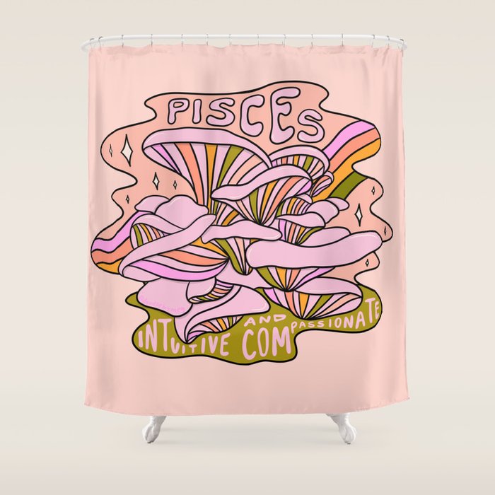 Pisces Mushroom Shower Curtain Gallery Image 1