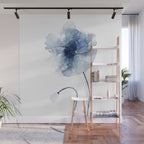 Blue Watercolor Poppies #2 Wall Mural Gallery Image 1