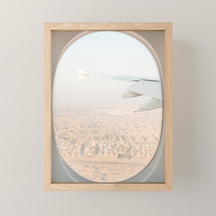 Pastel Plane Window View Photo | Summer Holiday Dubai Air Art Print | Adventure Travel Photography Mini Art Print Gallery Image 1