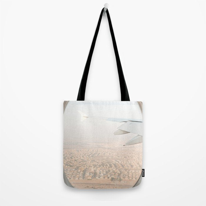 Pastel Plane Window View Photo | Summer Holiday Dubai Air Art Print | Adventure Travel Photography Tote Bag Gallery Image 2