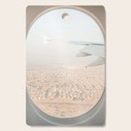 Pastel Plane Window View Photo | Summer Holiday Dubai Air Art Print | Adventure Travel Photography Cutting Board Gallery Image 1