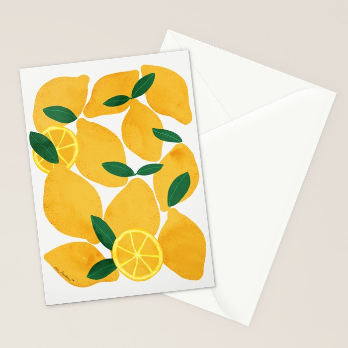 lemon mediterranean still life Stationery Card Gallery Image 2