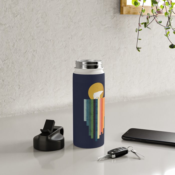 Polar bear on ice cream Water Bottle Gallery Image 4