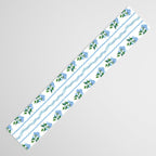 Hydrangea blue and white stripes coastal style Table Runner Gallery Image 3