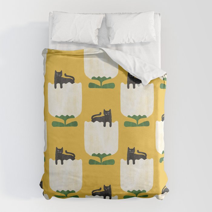 Still life with cat and flower Duvet Cover Gallery Image 6