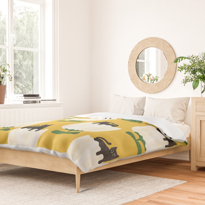 Still life with cat and flower Duvet Cover Gallery Image 2