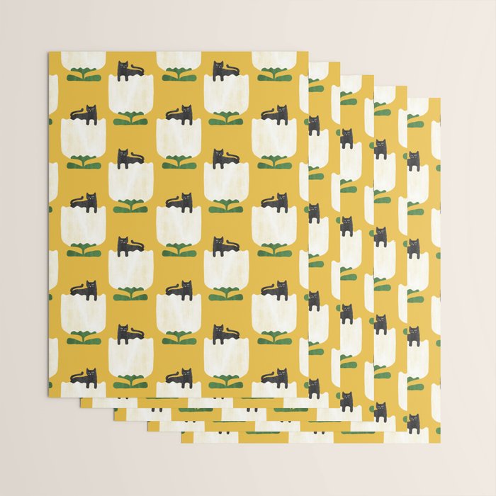 Still life with cat and flower Wrapping Paper Gallery Image 3