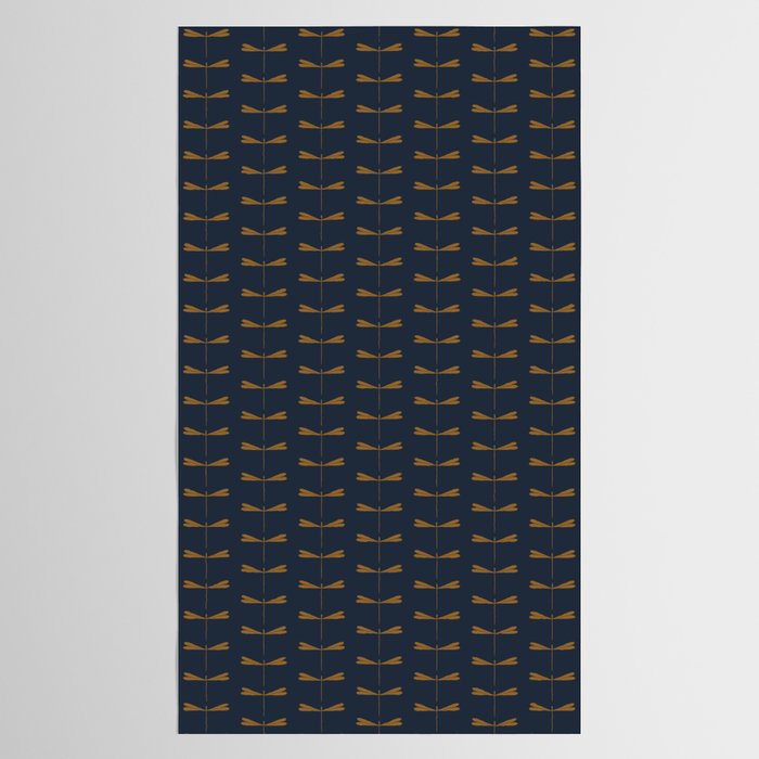 Dragonfly Pattern II Dark Blue Tablecloth Gallery Image 2