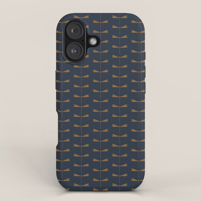 Dragonfly Pattern II Dark Blue iPhone Case Gallery Image 1