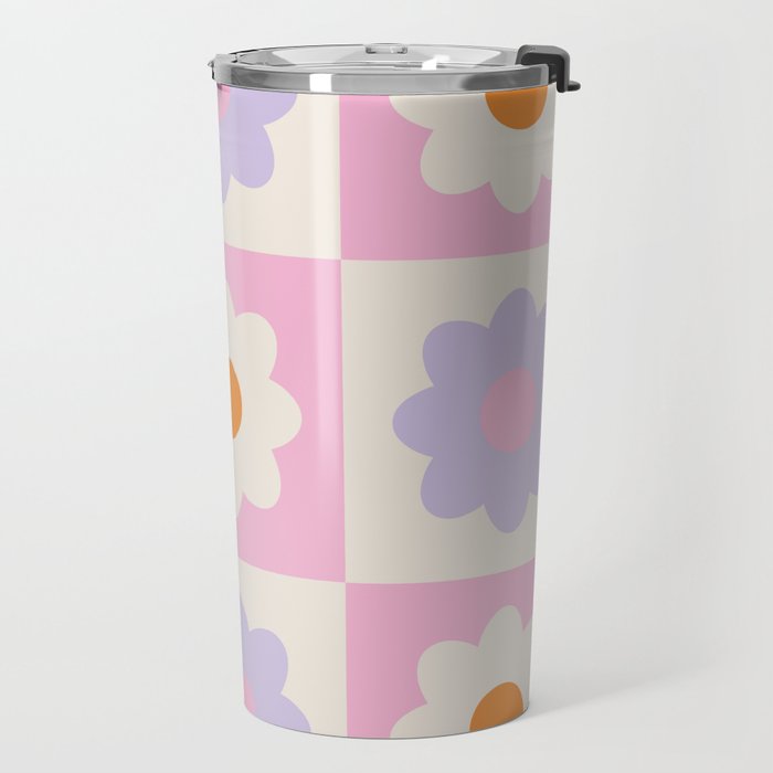 Retro Flower Pattern S Travel Mug Gallery Image 2