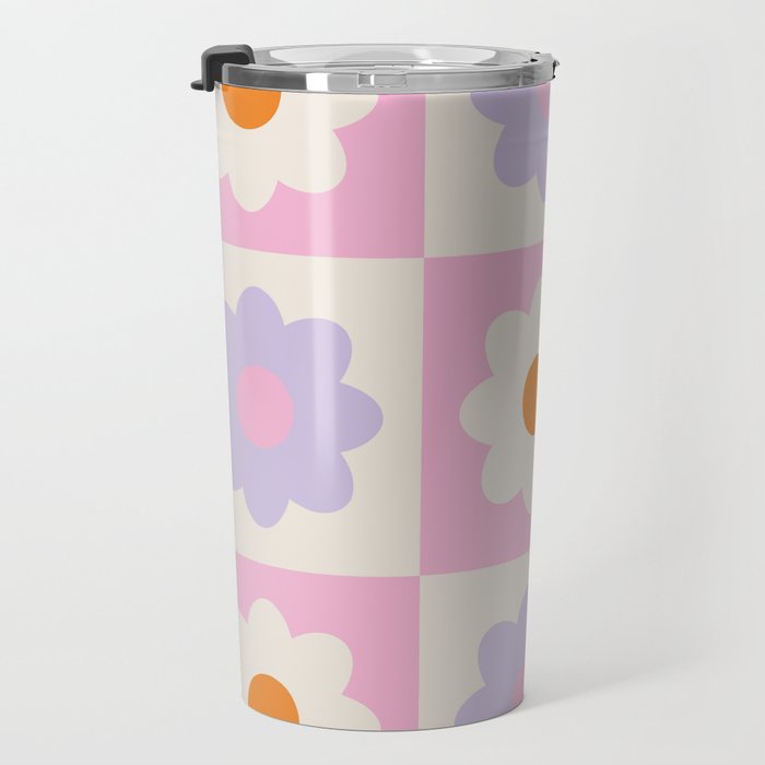 Retro Flower Pattern S Travel Mug Gallery Image 3