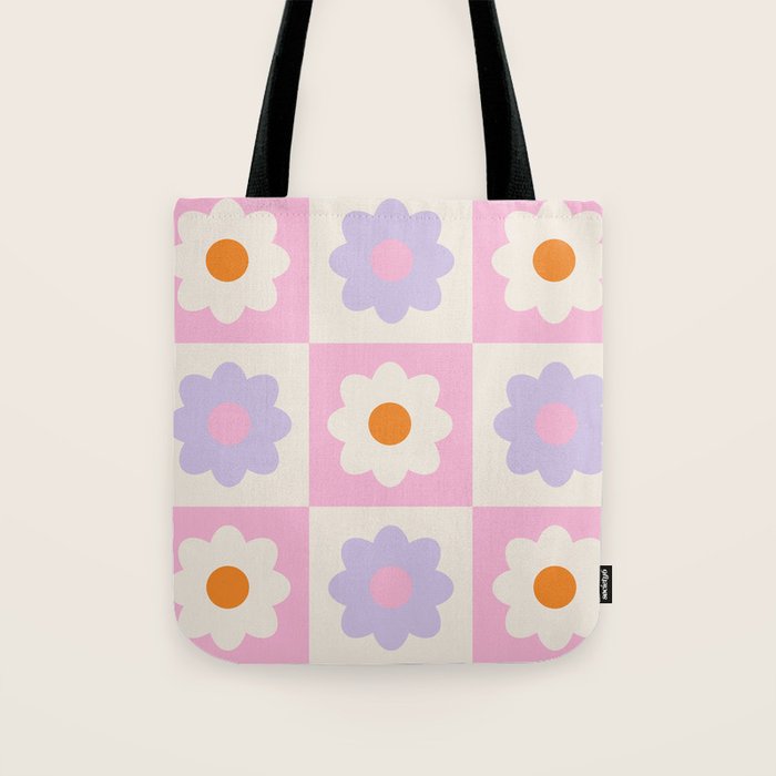Retro Flower Pattern S Tote Bag Gallery Image 1