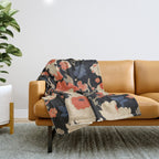 Floral Symphony of Elegance Stitch Pattern Throw Blanket Gallery Image 1