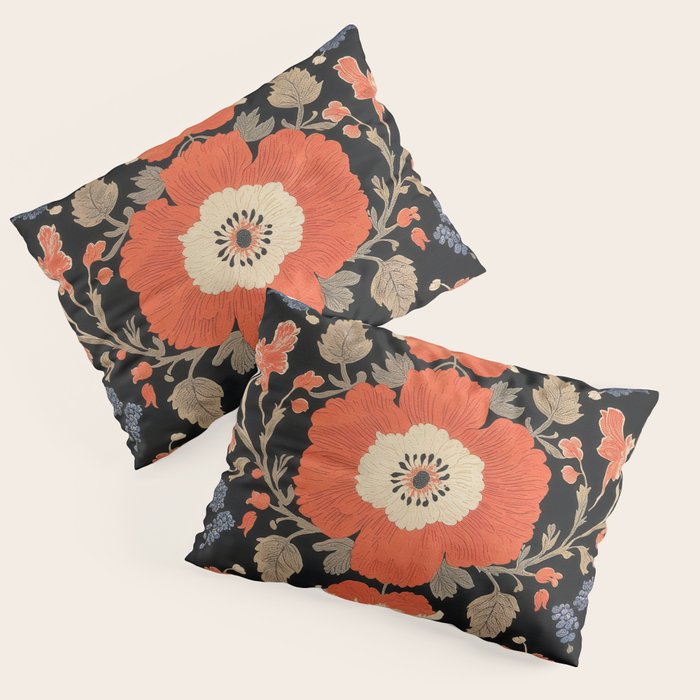 Floral Symphony of Elegance Stitch Pattern Pillow Sham Gallery Image 3
