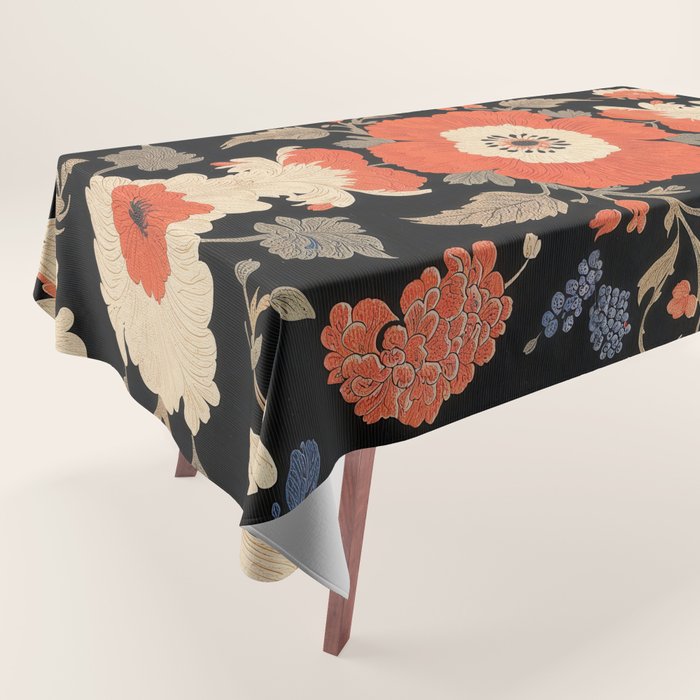 Floral Symphony of Elegance Stitch Pattern Tablecloth Gallery Image 1