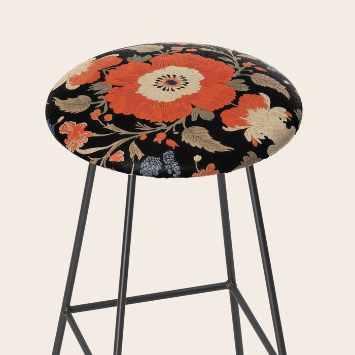 Floral Symphony of Elegance Stitch Pattern Stool Gallery Image 2