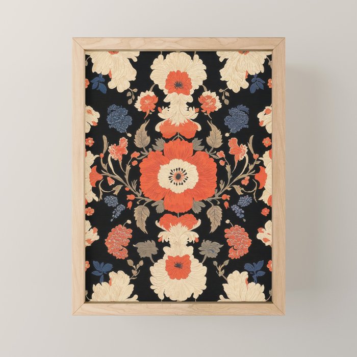 Floral Symphony of Elegance Stitch Pattern Mini Art Print Gallery Image 1