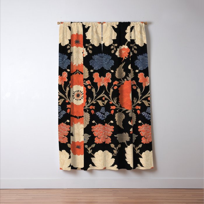 Floral Symphony of Elegance Stitch Pattern Window Curtain Gallery Image 3